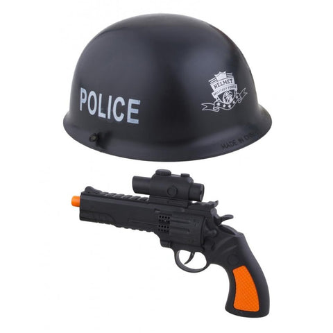 Politi Hjelm og Pistol