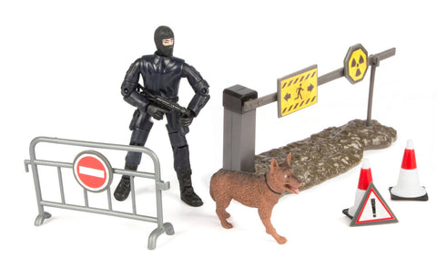 Action SWAT Afspærring med Figur og Hund