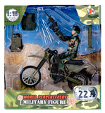 Action Militærfigur + Dirtbike 1:18