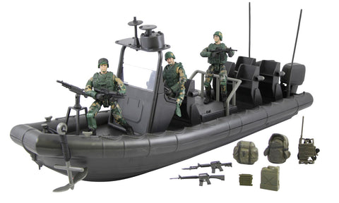 Action Militær Marine Båd med 3 Figurer
