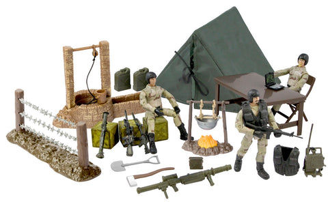 Action Militær Stor Camp med 3 Figurer