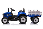 El Traktor med Anhænger Blå 12V