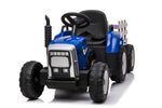 El Traktor med Anhænger Blå 12V