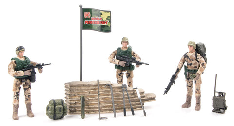 Action Militær Desert 1:18 med 3 Figurer